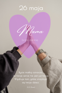 Szaro Beżowy Dzień Matki Minimalistyczny Post na Facebook